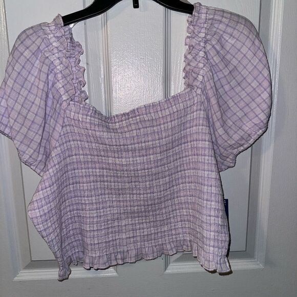 Arizona Juniors Women's Square Neck Short Sleeve Top - Size XXL - Picture 3 of 5